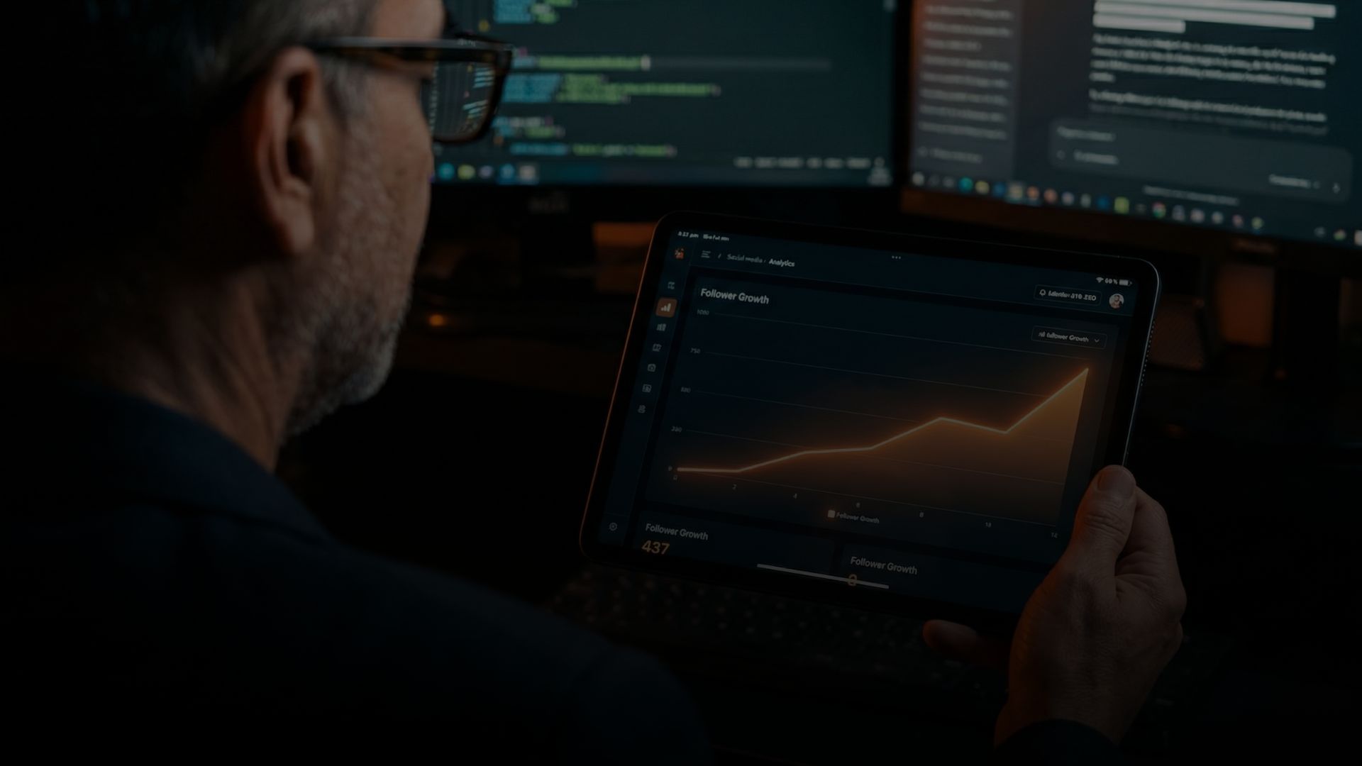 Tablet con estadísticas